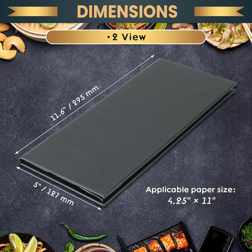 10 Pack 2 4.25" 11" Pack (2 10 Pack) View Menu Holder Menu Covers x | Black Leather Menu Sleeves Book Style