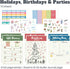Seasons & Holidays Planner Stickers & Stencils, 22 Sheets Cute Stickers and 6 Stencils for Journals Scrapbooks