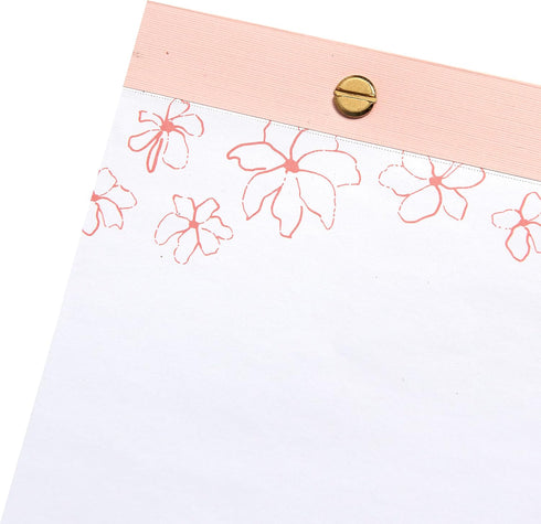 russell+hazel Riveted Paper Bloc Notepad, Blush with Gold Accents, Office Supplies, 10" x 7", 80 Sheets