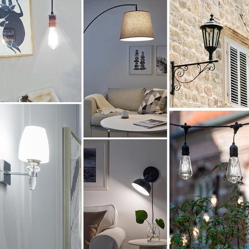 Edison LED Light Bulbs, 8Watt Dimmable, 5000K Daylight White, E26 LED Bulb 60watt Equivalent, 800lm, 6 Packs