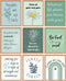 Lincia 9 Pcs Boho Mental Health Posters, Motivational Psychology Decor, 8 x 10 in (Green)
