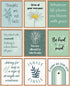 Lincia 9 Pcs Boho Mental Health Posters, Motivational Psychology Decor, 8 x 10 in (Green)