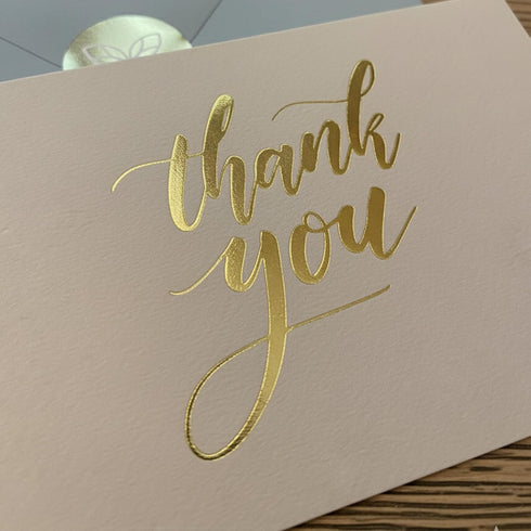 Papierville 50 Pack 25 25 60 Set Thank You Cards with Envelopes Dusty Blue & Cream Elegant Design Gold Foil Stickers