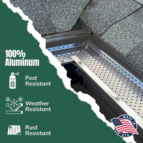 A-M Gutter Guard Sample Pack - Aluminum with 5" and 6" Width Samples (7" Length, Mill Finish)