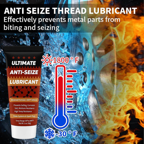 1oz (1-Pack) Copper Anti-Seize Thread Lubricant Spark Plug Antiseize Grease Compound for Automotive, Bolts and Nuts |