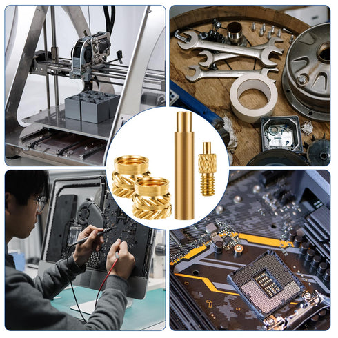 120pcs 3D Printing Brass Nuts - M3x4x5mm Threaded Inserts for M3 & 1 Welding Adapter, Compatible with Weller Irons