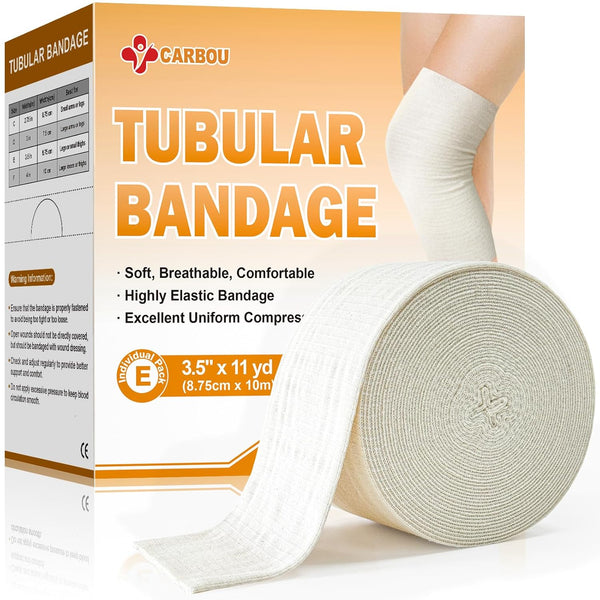 Carbou Elasticated Tubular Support Bandage 3.5" x 11 yd (Size E), Soft