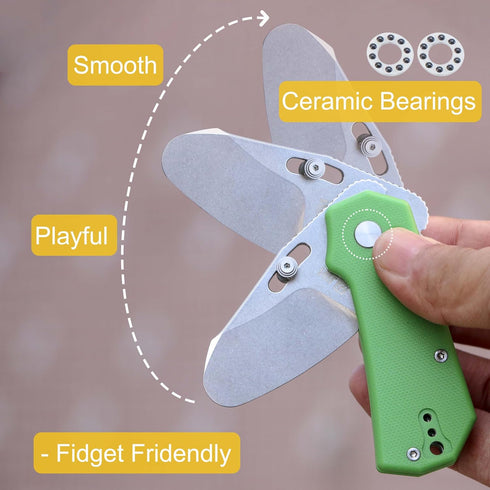 1.97 G10 JIN Rhino Jr. Kids Pocket Knife, Fidget Toy Knife, DIY Kit, Unsharpened Steel Blade, Safety Rounded Tip