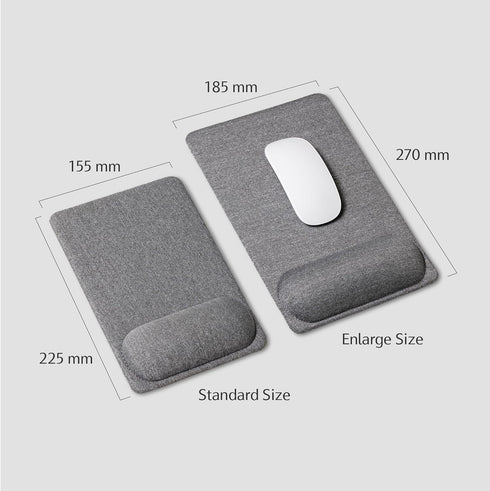 SenseAGE Compact Ergonomic Mouse Pad with Wrist Support, Non-Slip Base, Lightweight & Portable, Grey