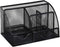 Greenco Mesh Desk Organizer, Small Black Caddy with 6 Compartments for Office & Dorm Room Supplies Storage