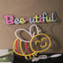 Dimmable "Bee-utiful" Happy Bumblebee Neon Light - Cute & Punny LED Wall Art for Kitchen, Bedroom, Nursery Decor, USB