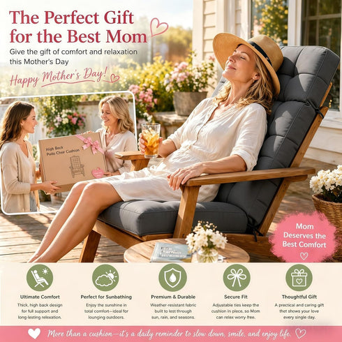 PALHMLIY 49x20x5 Inch, High Back Patio Chair Cushion, Outdoor Adirondack Chair Cushion Thick Seat Pad, Indoor Outdoor