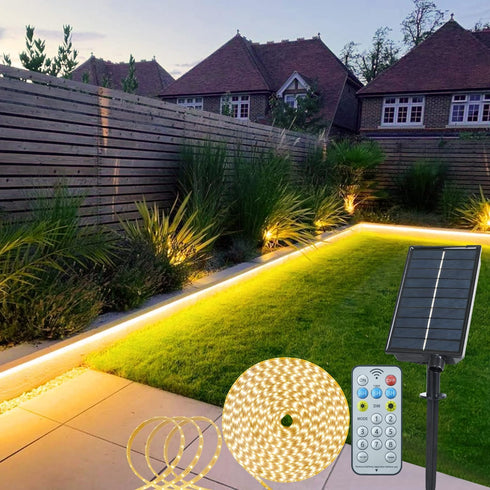 Solar Powered Strip Lights Outdoor Waterproof, 16.4Ft 320 LED Strip Lights with
