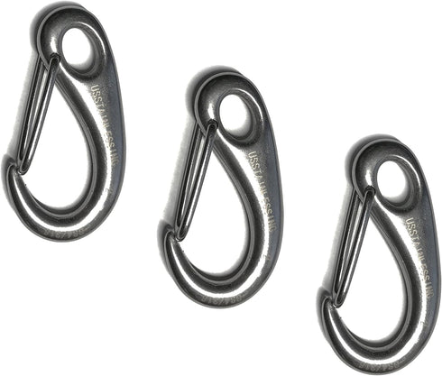 US Stainless 3 Pieces Stainless Steel 316 Spring Snap Lobster Claw 2"