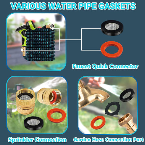 24 Sizes Plumbing Washers Assorted Kit, 160 PCS Garden Hose Rubber Washers & Shower Head Seals