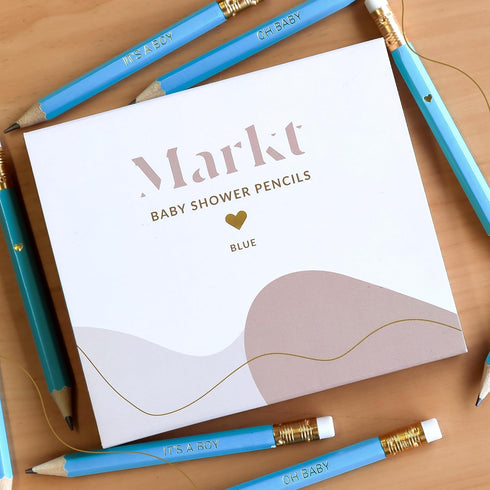 Mini Baby Shower Pencils with Erasers, Presharpened Small Pencils for Baby Shower Games, Bulk Blue Mini Pencils