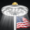 PPQ Flag Pole Light Solar Powered, 29 LED Extra Bright Silver Flagpole