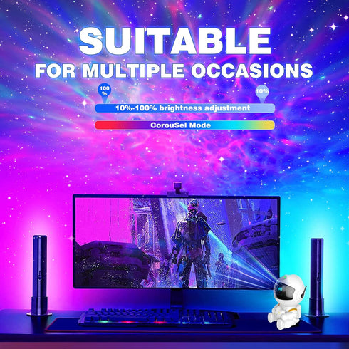 FSSQBFLC Astronaut Galaxy Projector, Star Projector Galaxy Light, Night Light for Kids, Nebula Ceiling LED Lamp, Room