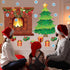 Tatuo 71 Pcs Christmas Fireplace Bulletin Board, Large Holiday Brick Background with Christmas Tree Candy Snowflakes