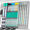 Nicpro Blocky Gear Art Mechanical Pencil Set with Case, 36PCS Metal Pencils 0.5, 0.7, 0.9mm & 2mm Lead Holder