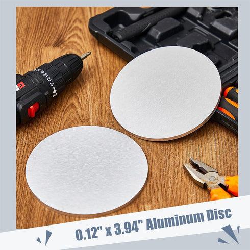 2 Pcs 1/8" x 4" Aluminum Disc Round Sheets, 6061 Aluminum Plates