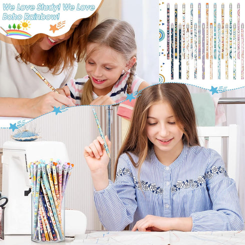Funrous 60 Pieces Motivational Pencils, Bulk Fun Pencils for Kids with Inspirational Sayings for Classroom