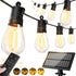 VGUXG 50ft-Solar-Powered-Lights-Outdoor-Waterproof-String Lights-Outside-Patio-Yard-Garden-Fence-Backyard-Deck-Porch-Balcony-Patios-Camping-Battery-Operated-LED-Fairy-Strip-Lighting-Hanging-Edison-Bulbs-S14