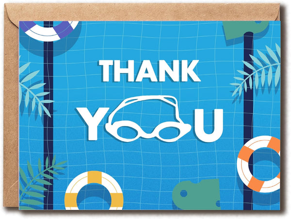 NHBDesigns Swimming Thank You Card For Swim Coach - Swim Coach Gift -