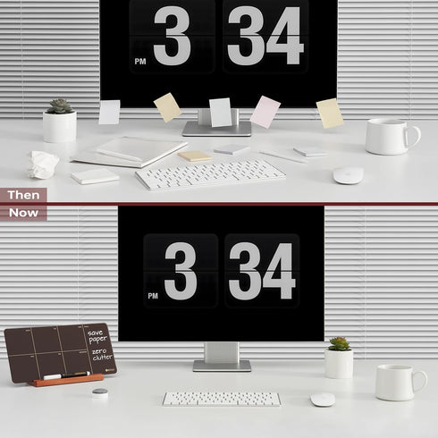 Desk Weekly Glass Dry Erase Board with Detachable Wood Stand, Burgundy Red, Small Calendar To Do List Planner