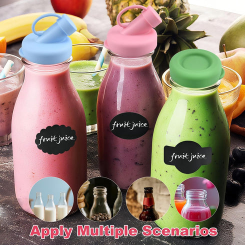Molybdix 12 48mm Airtight(6 6 PCS Silicone Milk Bottle Caps, Diameter Glass Jug Replacement Lids Fit Stanpac & Libbey