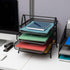 Mind Reader 4-Tier Paper Tray, Desktop Organizer, Metal Mesh, 12"L x 13.75"W x 12.5"H, Black