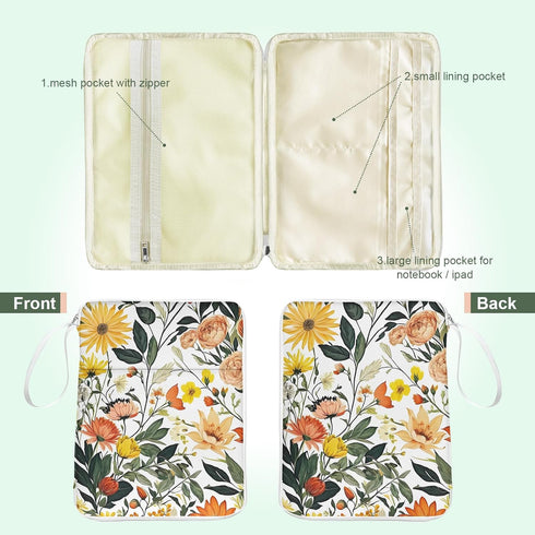 Book Sleeve for Book Lovers Paperbacks, Book Protector Cover Bag with Zipper, Waterproof PU Leather Bible Cover Case