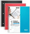 Dunwell 4x4 Graph Ruled Notebooks (3-Pack: Red, Blue, Black) 100 Sheets/Book, 1 Subject, 8.5 x 11 Graph Paper