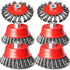 4 Inch Wire Wheel Brush Set for Grinder, DaduoRi 6 Pack Wire Wheels for 4 1/2 Angle Grinder, Heavy Cleaning Rust