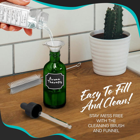 Nevlers 48PK Green 2oz Glass Dropper Bottles | No-Leak Mini Oil Tincture Bottles for Travel