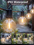 Xingzd 50ft 25 G40 Bulbs, LED Outdoor String Lights, Globe Shatterproof Hanging Patio Lights Plug in, Waterproof Warm
