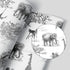 Peel and Stick Wallpaper for Kids Room, Giraffe and Elephant Black/White Vintage Contact Paper, 17.7 x 118.1