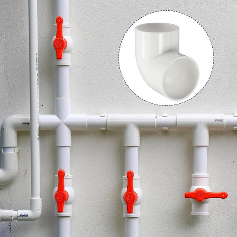 2pcs 2.5" 90 Elbow 2-Way 90 Elbow 2.5" uxcell Degree Pipe Fittings, Furniture Construction Grade Degree PVC Corner