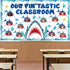 Shark Bulletin Board Kit, Under The Sea Classroom Decorations, DIY Photo Set Ocean Theme Paper Cutouts for Kids Decor