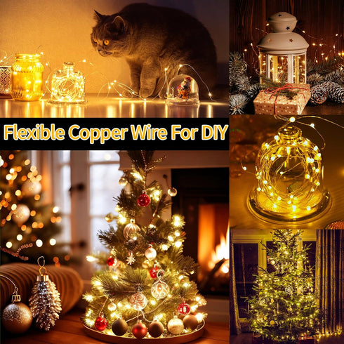132FT 400 LED Fairy Lights Plug in Silver Wire Outdoor String Lights Waterproof Firefly Starry Lights with Remote Timer Twinkle Lights for Wedding Party Bedroom Patio Christmas-Warm White by JXLEDAYY