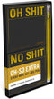 Knock Knock Oh Shit/No Shit Sticky Note Set, 2-Count Black Paper Pads with Metallic Gel Pen