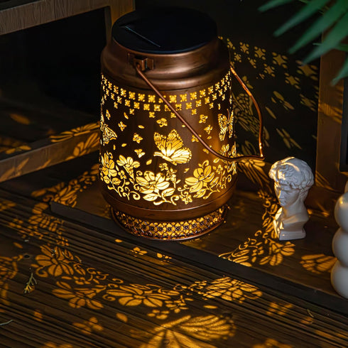 YAKii Butterfly Solar Lanterns Outdoor Waterproof Garden Decor Birthday Gifts for Women Mom Grandma Metal Hanging Solar