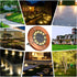 12 4 Pack JKIMK Solar Ground Lights Outdoor Waterproof Flat Garden Solar Disk Lights Outdoor Floor Lights LED