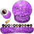 Mouse Pad with Wrist Support, Ergonomic Gel Memory Foam Keyboard Rest, Beautiful Purple Glitter for Office Decoration