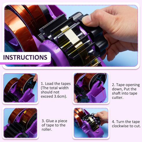 Multiple Roll Cut Heat Tape Dispenser with 5 Pieces High Temp Tape, Heat Resistant Sublimation Desk Tape for Industrial
