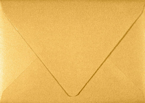 LUXPaper 4Bar A1 Gold Metallic Contour Flap Invitation Envelopes, 3 5/8" x 5 1/8", 80lb Text, 50 Qty