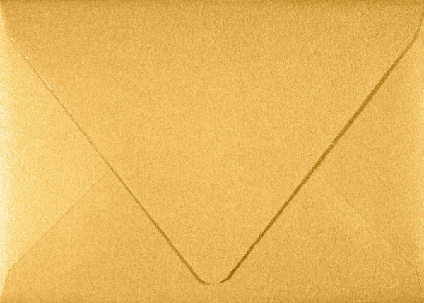LUXPaper 4Bar A1 Gold Metallic Contour Flap Invitation Envelopes, 3 5/8" x 5 1/8", 80lb Text, 50 Qty