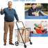 Compact Folding Grocery Cart with Dual Baskets - Black