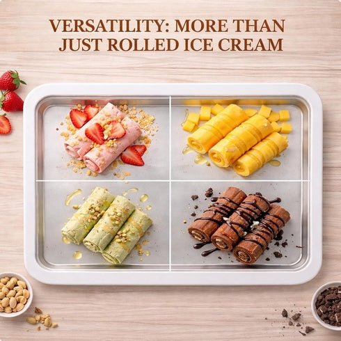 2026 2 304 Frozen Rolled Ice Cream Maker Kit Upgraded Instant DIY Ice Cream Roll Maker with Spatulas & Shape Molds