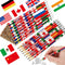 International Flags World Pencils: American, British, France, China, India with Erasers - 60 Pcs for School Supplies